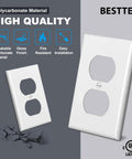 Built-To-Last 20 Pack 1-Gang Duplex Wall Plate White Standard Size Unbreakable Polycarbonate Receptacle And Switch Cover UL Listed