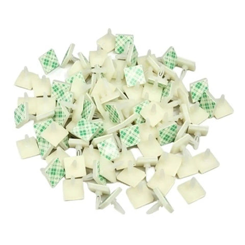 Hella Secure Self Adhesive PCB Snap Fasteners Featuring Slick Flat Head Design Skip Pre Drilling Easy Mounting For Electronics Projects Rock Solid Hold Heavy Duty 100 Pack, off-white nylon fasteners with adhesive backing.
