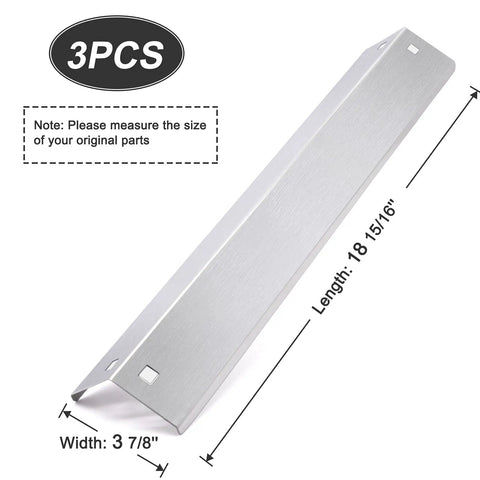 Replacement Heat Plates Shield Set For Char Griller 5050 5650 3001 3008 5072 5252 Grill Models Heavy Duty Stainless Steel