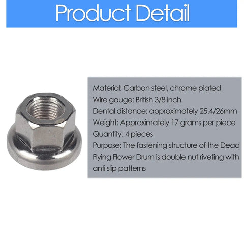 Single Silver 3/8 Inch-26 Bike Wheel Axle Nut in Alloy Steel for hub replacement, close-up showing clean threads.