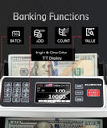 BM6520 Money Counter Machine With UV MG IR DD Counterfeit Detector And Batch Add, 3.5 Inch Color TFT Display, banking functions view