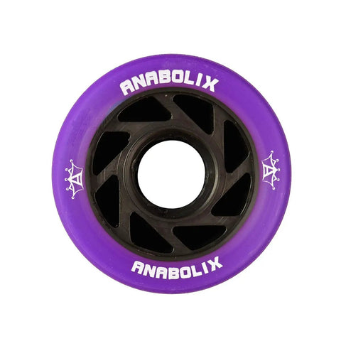 Purple Anabolix skate wheel with black hub, not Gentry Roller Skate Wheels Narrow 38mm Width and 62mm Diameter Vanguard Urethane Nylon Hub 8 Pack Sabres 96A 92A.