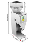 Ready To Roll Automatic Filling Machine Built Like A Tank With Smart Digital Granular Packer, stainless steel, 129cm tall, mobile design for easy use.