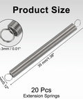 Top Notch 20 Piece Stainless Steel Extension Springs Set featuring durable corrosion-resistant design, 35mm long, 0.3mm wire.