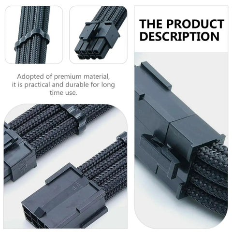 Rock Solid Build Nylon Braided Pci Gpu Extension Cable 30Cm Black features sturdy connectors and braided sleeving for desktop gaming.