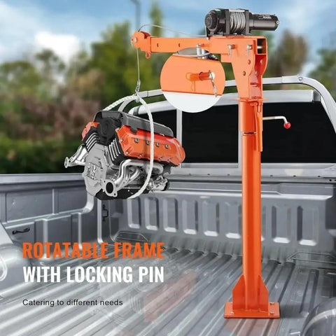 Heavy Duty Engine Hoist For Pickup Trucks Offering 500kg Lift Capacity And 360 Degree Swivel Jib with engine in truck bed