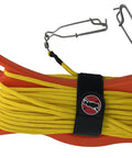 Beefy Float Line With Winder 100ft 3/16 Inch Hollow Diamond Braided Polypropylene with swivels on line winder for water activities.