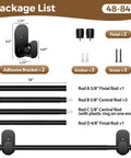 Package components for No Drill Curtain Rods For Windows 32 To 86 Inches Five Eighths Inch Adjustable Drapery Rod With Strong 3M Adhesive Mounts Renter Friendly