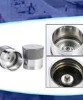 2 Pack Trailer Wheel Bearing Protector 1.98 Inch Hub Cap Dust Shield, close-up view showing carbon steel and rubber construction