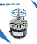 Half Horsepower Blower Fan Motor With 1075 RPM And Three Speed Settings 115 Volt Includes Ten Microfarad Capacitor 370V showing reversible rotation