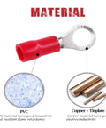 Kick Your Wiring Game Up With This 175 Piece Insulated Electrical Wire Connector Kit Packed With Butts Ring Lugs And Crimp Terminals For All Your Auto Or Home DIY Projects That Need A Solid Crimp Every Single Time. red PVC insulated copper ring terminal