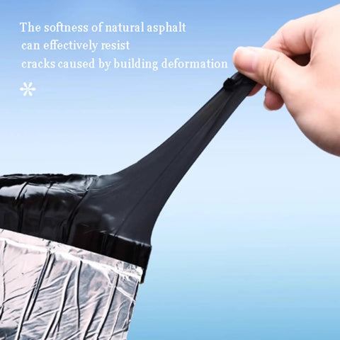 Heavy Duty Self Healing Roofing Underlayment Roll With Super Strong Flashing Sealant showing elastic asphalt material being pulled.