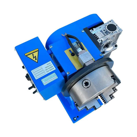 Rock Solid 110 Volt 8 Inch Welding Positioner featuring a 3 jaw self centering hollow chuck for precise welding setups.