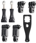 Adjustable 3 Way Pivot Arm Mount With Long And Short Straight Joints For GoPro Hero 13 To 1 And AKASO Campark Action Cameras Includes Extension Adapter And Two Thumb Knobs For Epic Angles with black wrench and mounts
