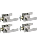 Hall Closet Lever Door Lock Handle Satin Nickel Finish Heavy Duty Passage Hardware Reversible For Right Or Left Hand Use With Adjustable Backset