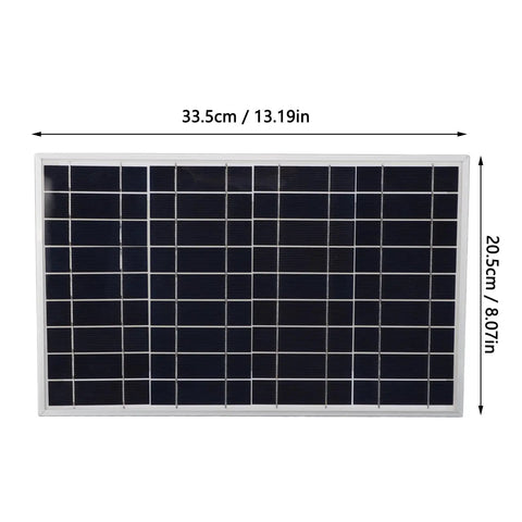 30W Solar Panel Kit With 220W MPPT Inverter For Outdoor Camping, RV And Off Grid Power Supply, panel dimensions shown