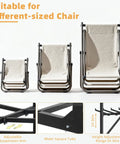 Heavy Duty Folding Chair Cart with adjustable suspension arm and wider square tube, suitable for different-sized chairs.