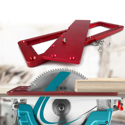 Table Saw Throat Plate With Flip Cover For Upside Down Cuts, Adjustable Circular Saw Table Insert Plate with mounting hardware