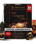 Liquid Coffee Pods For Premium Single Serve Coffee Ready In Seconds Machine Free And Eco Friendly Ideal For Cold Brew Iced And Hot Coffee Rich Arabica Medium Roast With Frother 24 Count Barista Level Flavor At Home, packaging with frother and coffee glass