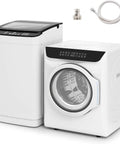 No Sweat Portable Washer And Dryer Combo Set, 28 Lb Full Automatic Washing Machine With 2.8 Cu Ft Clothes Dryer, white compact design and control panel