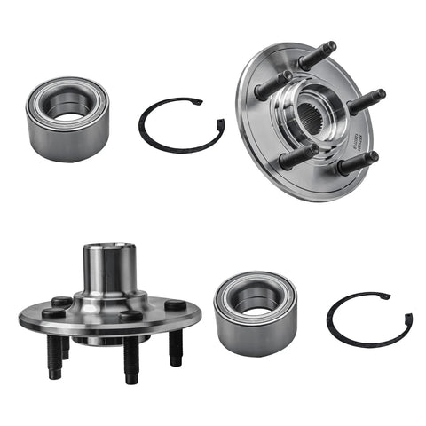 Front And Rear Wheel Hub Bearings Kit With 20 Chrome Lug Nuts For 2006 2010 Ford Explorer Sport Trac Mercury Mountaineer