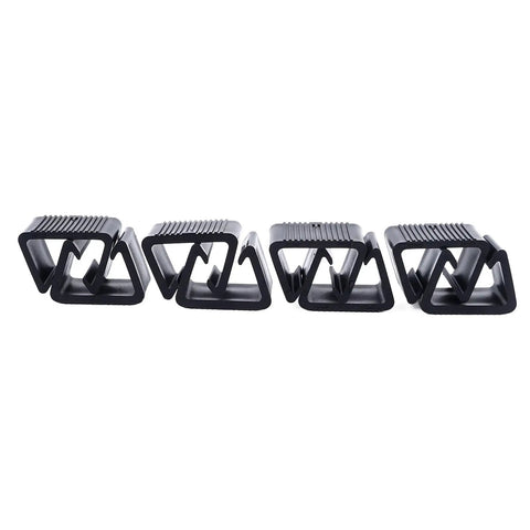 8 Pack Outdoor Patio Furniture Clips For Rattan Modular Sofas All Weather Durable Plastic Fasteners in a row on white background