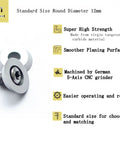 Hard As Nails 12mm Round Carbide Cutter Inserts For Woodworking Lathes And Wood Turning Hollowing Finisher Tools With Mounting Screws, showing a close-up of the 12mm inserts and screws.