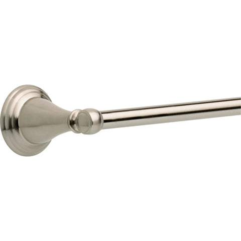 24 Inch Brushed Nickel Towel Rack For Bathroom And Kitchen, corrosion-resistant finish, side view of end cap, durable bath accessory