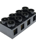 500V 60A 4 Position Dual Row Screw Terminal Block Heavy Duty Insulated Barrier Strip For Electrical Wiring And Control Panels Black