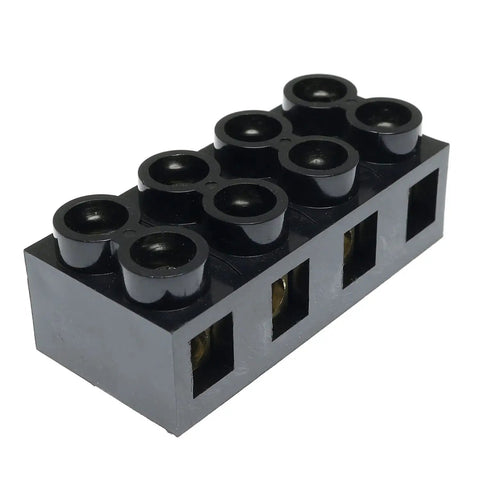 500V 60A 4 Position Dual Row Screw Terminal Block Heavy Duty Insulated Barrier Strip For Electrical Wiring And Control Panels Black