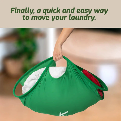 Massive Laundry Day Game Changer Large Collapsible Hamper With Instant Pop Up Frame Heavy Duty Basket For Washer And Dryer Spaces Quick Snap Fold Flat Storage, green fabric with towels.