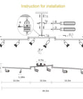 Installation instructions for Six Light Dimmable Track Lighting Kit With Flexible Foldable Arms In Satin Nickel Finish