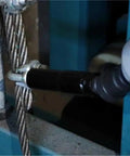 Swivel Impact Socket Set Four Piece With 360 Degree Universal Joint Adapter in use tightening a metal cable clamp
