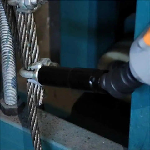 Swivel Impact Socket Set Four Piece With 360 Degree Universal Joint Adapter in use tightening a metal cable clamp
