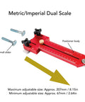 Table Saw Thin Jig With Roller Design Aluminum Alloy Build with metric/imperial dual scale and adjustable positioner body.