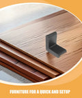 Non Slip Rubber Furniture Leg Pads 10 Pcs L Shape Chair And Bed Frame Feet Caps Protect Floors Easy Install Black Floor Protectors