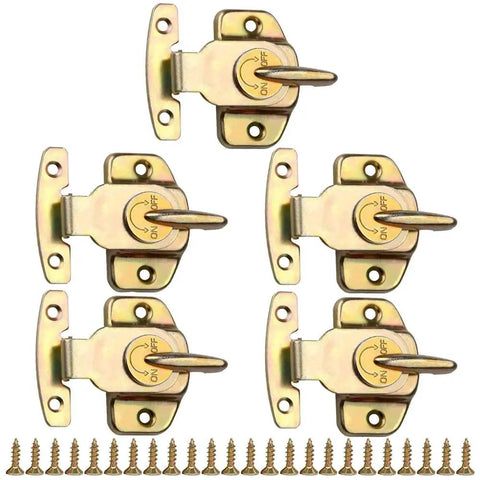 Heavy Duty Gold Table Locks With Joiner Clips 5 Set Hella Sturdy Folding Event Gear Top Shelf Dining Setup No Sweat Install Smooth Operation Connectors with screws.