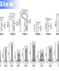 184 Piece Clevis Pin And Cotter Pin Dowel Pins Assortment Kit, 15 Sizes, 304 Stainless Steel Hitch Pin Clips, Open Latch Pins