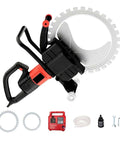 Pro Grade Electric Ring Concrete Saw Built For Dead Straight Wall Grooves And Masonry Knockouts with 315mm titanium blade and accessories.