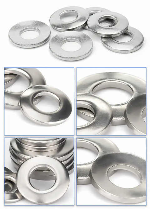 225 Pieces Belleville Spring Washers Kit M3 To M12 Metric Conical Washers For Preload And Tightening Joints Built To Last 304 Stainless Steel DIN 6796 Compliant Heavy Duty Assortment Set For Bolts And Bearings, close-up