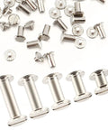 Kickass Chicago Screw Bindings Assortment Kit For Leather Crafting And Bookbinding Projects, metal fasteners in various sizes.