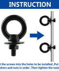 Pro Grade M4 Stainless Steel Eye Bolts With Hex Nuts And Washers 12 Piece Badass Lifting Eyebolt Kit installation guide showing black screw eye.