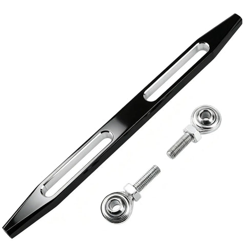 Adjustable Black Shifter Linkage For Harley Touring Bikes, CNC Billet Aluminum Gear Shift Rod, Fits Road King Softail Dyna Electra Glide Road Glide 1980 To 2024, Smooth Shifts, Durable, Badass Performance black 13-inch linkage with mounting hardware