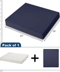 Navy Blue Outdoor Ottoman Cushions 2 Pack 23 Inch By 19 Inch By 3 Inch Waterproof Fade Resistant Removable Patio Cushions