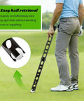 Person using Long Handle 33 Inch Golf Ball Retriever Grabber Durable Plastic Ball Picker Upper Tube Holds Up To 21 Golf Balls