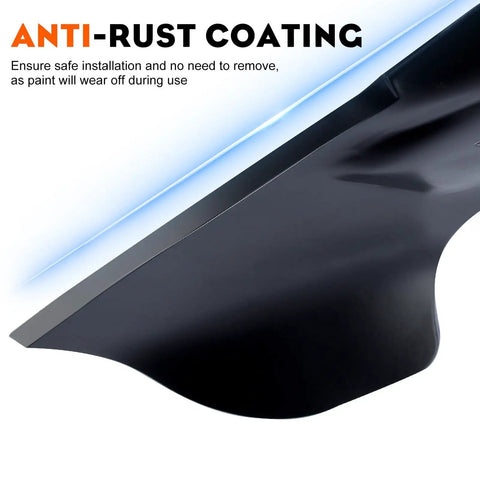 Close-up of anti-rust coated blade from 2 Pack High Lift Mower Blades For 46 Inch Decks, 6 Point Star Design, OEM Replacement For Cub Cadet Troy-Bilt Lawn Tractors XT1 XT2 Enduro LT46 LX46 Series, Fits 942-04244A 942-04290 And Related Models.