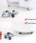 0.5 Inch Mini Swivel Caster Wheels With Self Adhesive Plate Low Profile Rubber Casters for furniture and appliances, installed view
