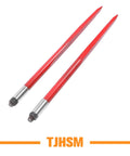 Heavy Duty 43 Inch Hay Bale Forks 3000 Lbs Capacity Two Piece Set For Tractor Loaders Symmetrical Double Fork Design in red