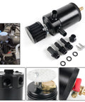 Universal Billet Aluminum Oil Catch Can Kit With 2 Port Breather Filter, installation detail and components