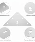 Beefy Stainless Steel Heavy Duty Corner Brace Triangular L Bracket for Furniture Reinforcement with precision cutouts